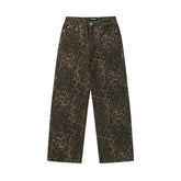 Leopard Y2K Style Loose Jeans